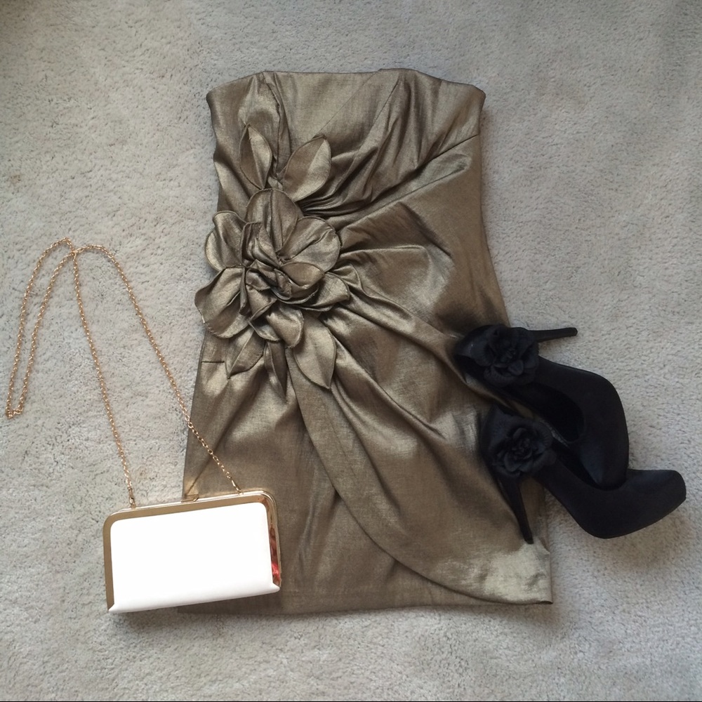 green Jessica McClintock dress